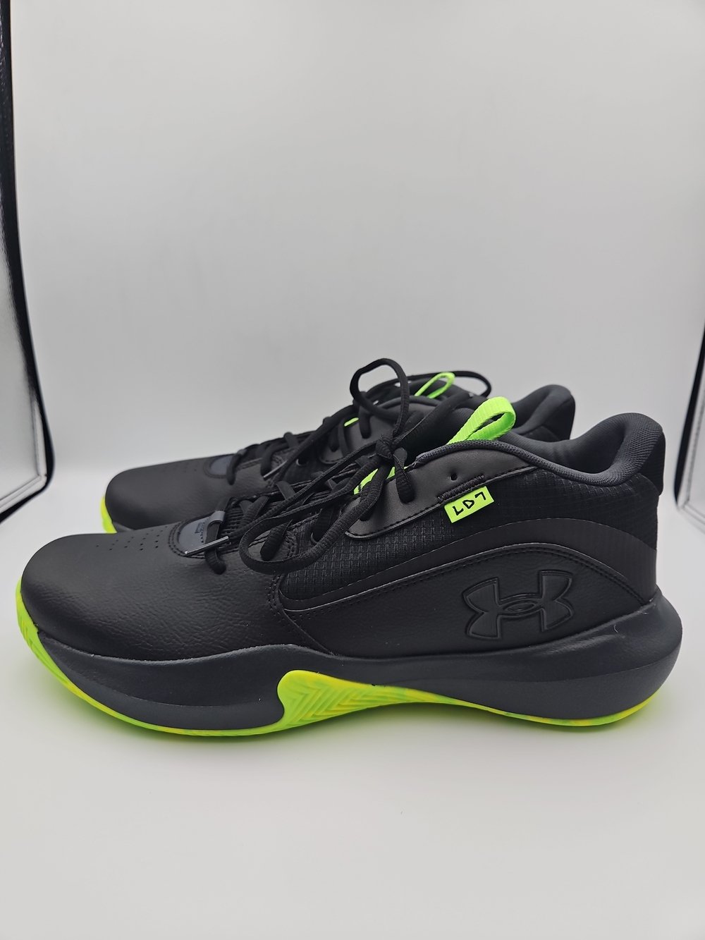 Under Armour Black & Neon Green Men's LD7 Basketball Sneakers